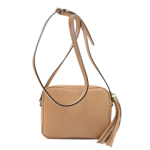 Gucci Soho Interlocking Shoulder Bag Calf Leather Beige - Picture 2 of 9